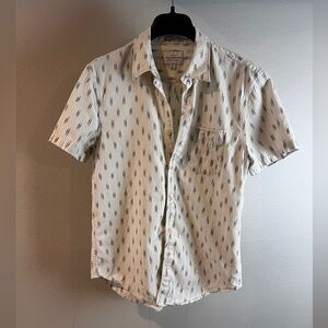 LUCKY Men's White Patterned SHORT SLEEVE Shirt